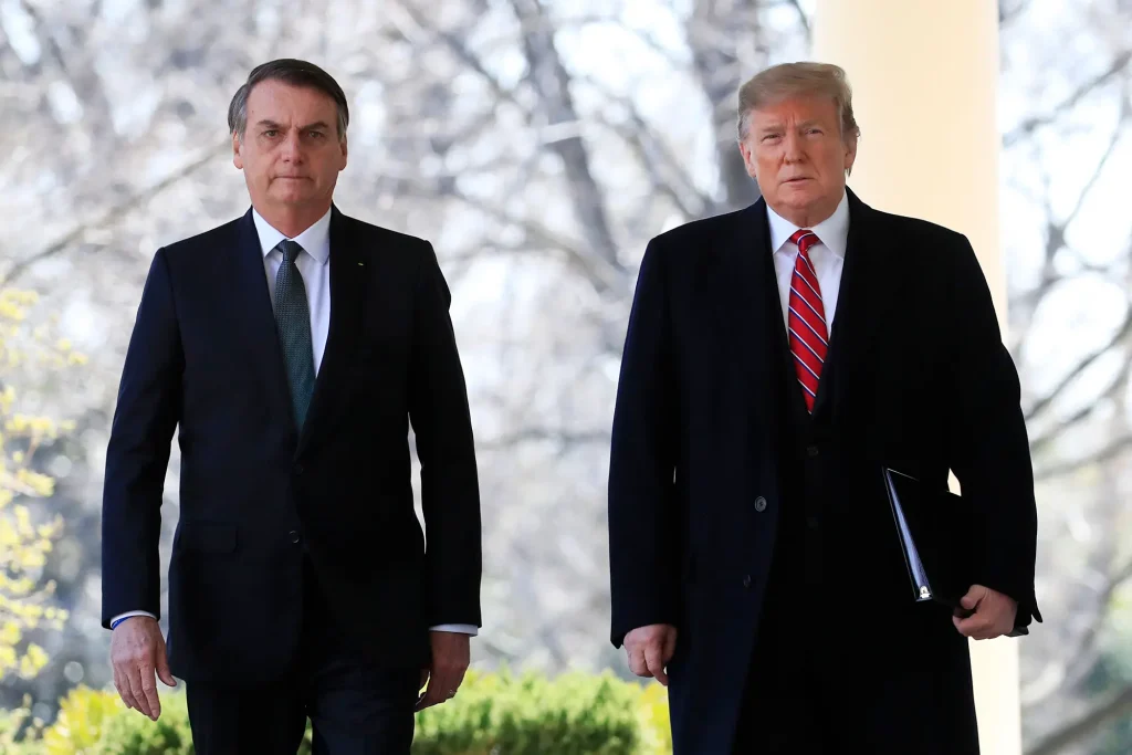 President Donald Trump stands with Former Brazilian President Jair Bolsonaro (News Central TV)