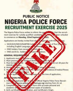 Nigeria Police Debunk Viral Recruitment Advert