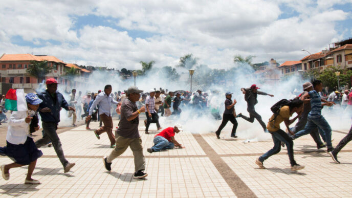Police Tear-Gas Crowd as Madagascar Protests Escalate