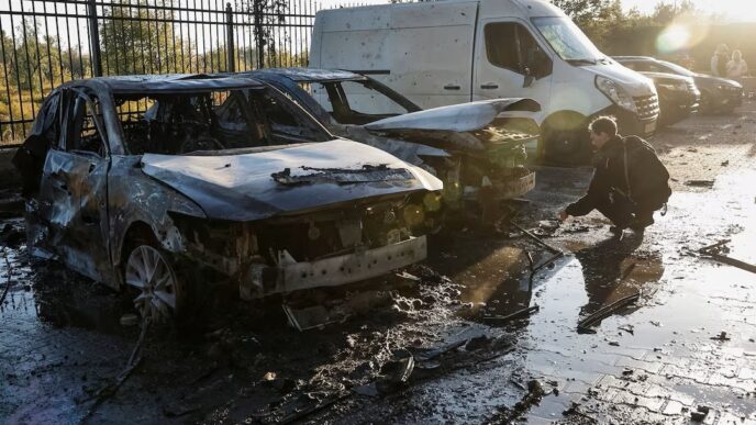 Russian Drone Strike Kills Three in Kyiv