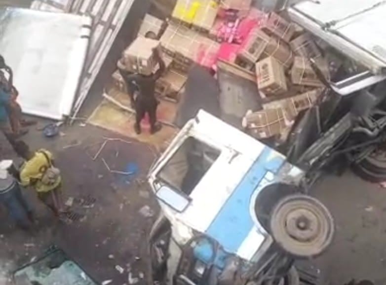 Truck Falls Off Oshodi Bridge, One Hurt