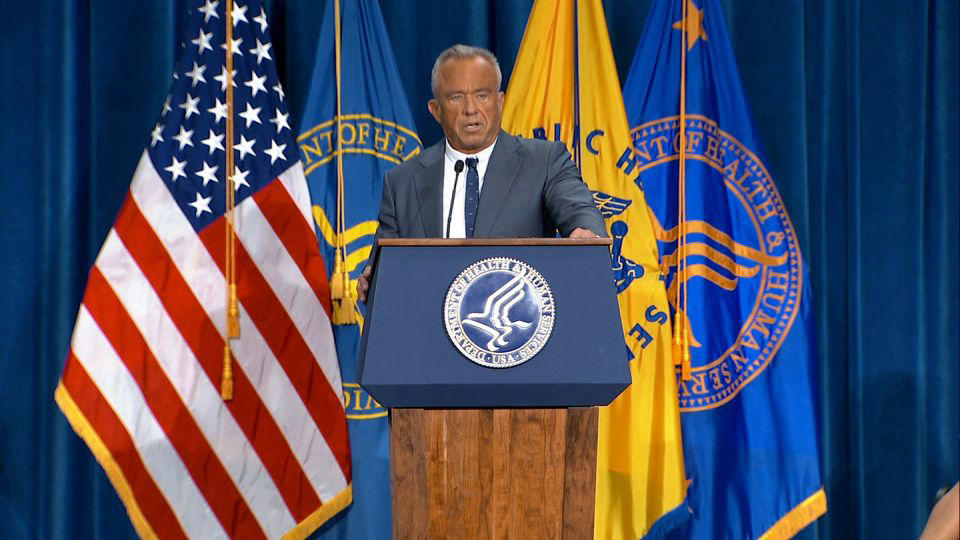 US Health and Human Services Secretary Robert F. Kennedy Jr. speaks about new moves to block transgender care for minors on Thursday.