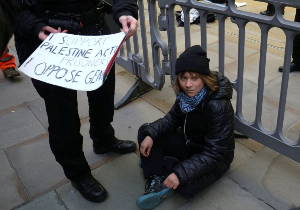 Greta Arrested for Backing Palestine Action Prisoners
