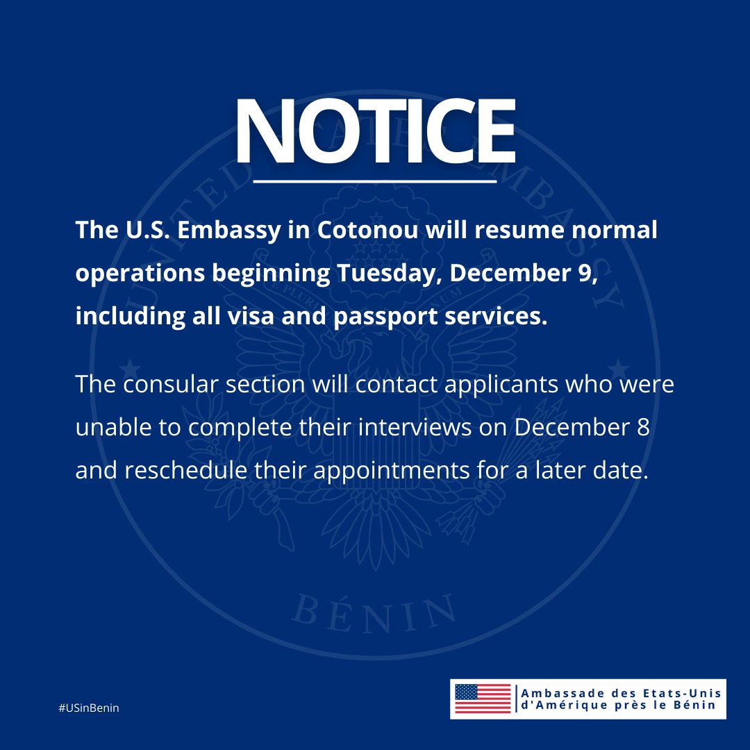 US Lifts Shelter Order After Benin Foiled Coup