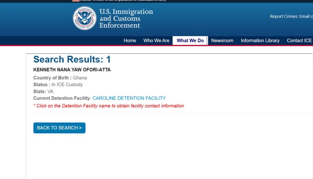 US Detains Ghana's Fugitive Ex-Minister