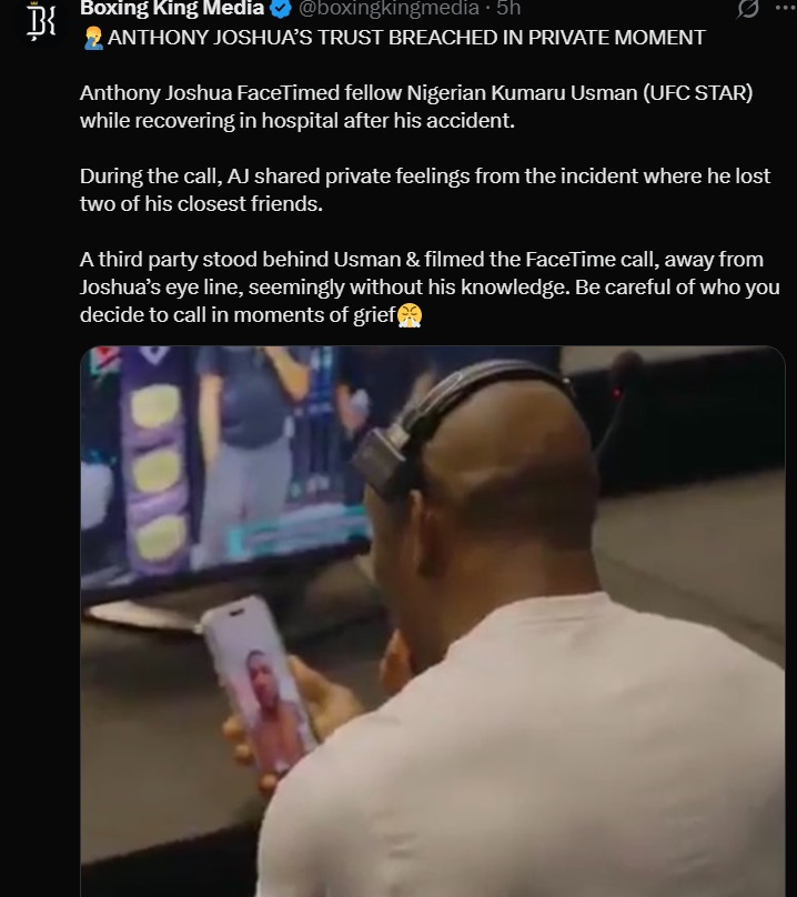 Usman Apologises Over Anthony Joshua Clip