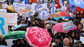 Paris Rally for Ukraine Ahead of War Anniversary