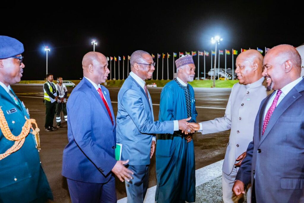 Shettima Arrives Ethiopia for AU Summit