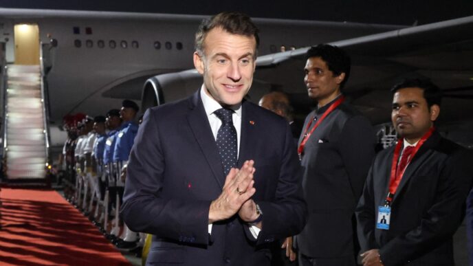 Macron Begins India Visit Over AI Talks