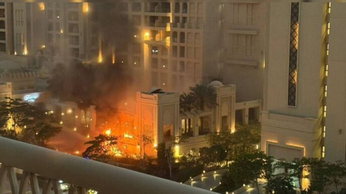 Explosion Hit Dubai Landmark The Palm