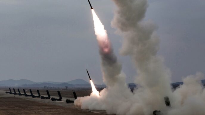 North Korea Tests Nuclear-Capable Rocket Launchers.