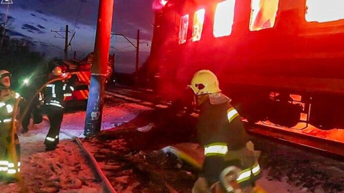 Russia Strikes Kill Six, Hit Passenger Train in Ukraine