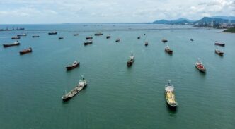 Oil tanker previously anchored in the Strait of Hormuz.