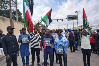 IMN Members Protest Khameini's Death in Lagos