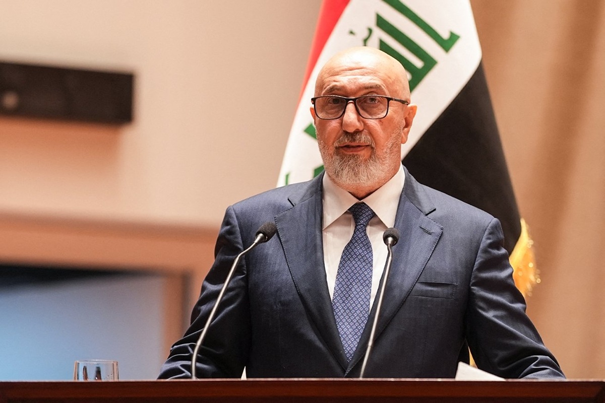 Iraq’s newly elected President, 58-year-old former environment minister Nizar Amedi, addresses members of parliament following his election in Baghdad, Iraq, April 11, 2026. (AFP Photo)