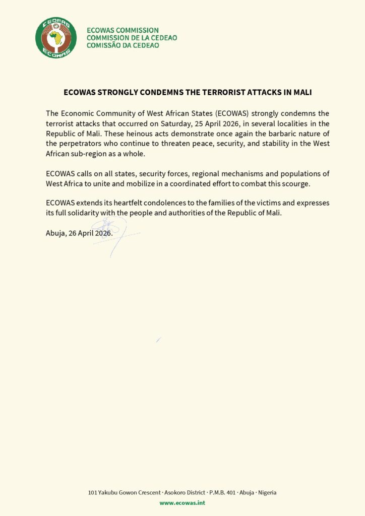 ECOWAS Condemns Mali Attack (News Central TV)