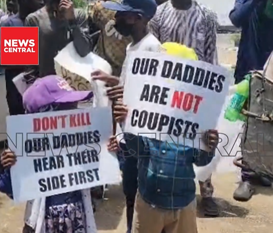 Accused Coup Plotters Wives, Children Protest (News Central TV)