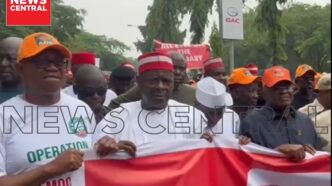 ADC Leaders Stage Protest at INEC Headquarters in Abuja
