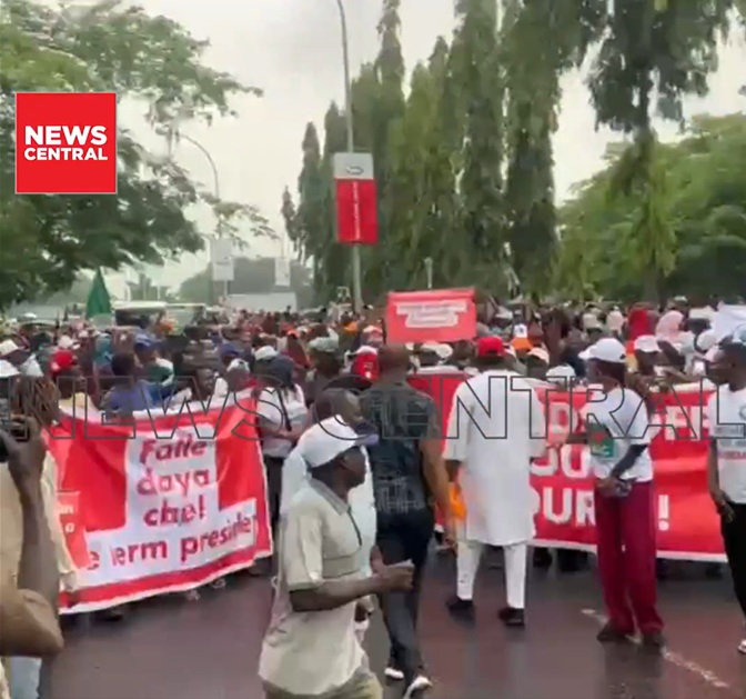 ADC Leaders Protest at INEC Headquarters in Abuja