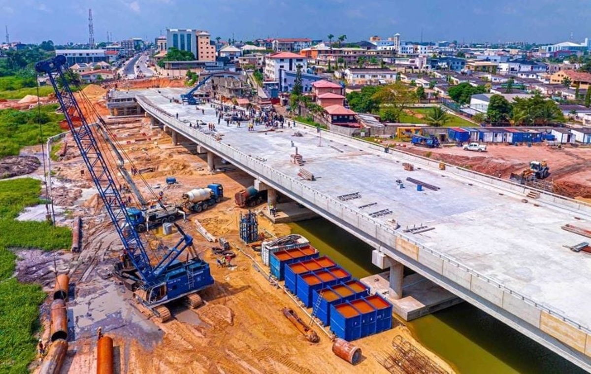 The Opebi-Mende link bridge before completion in Lagos...