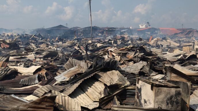 Fire Destroys Homes in Malaysia