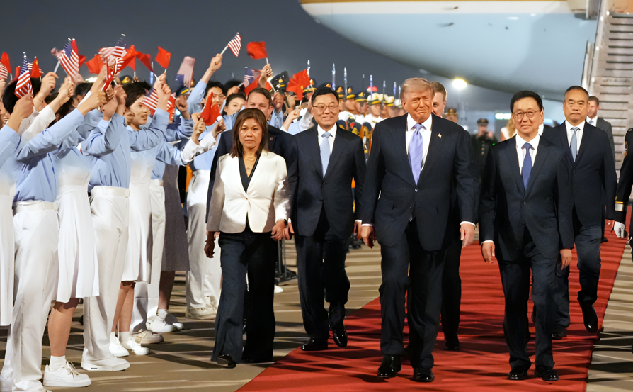 President Trump Lands In China For Xi Talks (NewsCentral TV)