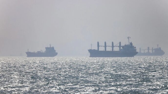 Vessels in the Strait of Hormuz near Bandar Abbas, Iran. -REUTERS PIC