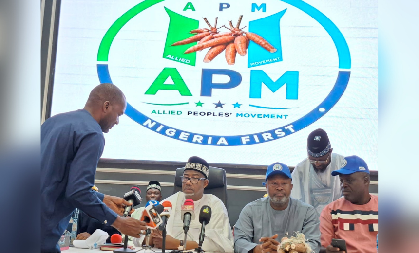 Bauchi State Governor, Bala Mohammed unveils logo of his new party, Allied Peoples Movement, APM following defection from PDP