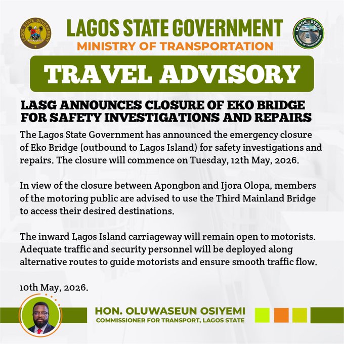 Lagos Closes Eko Bridge For Repairs (News Central TV)