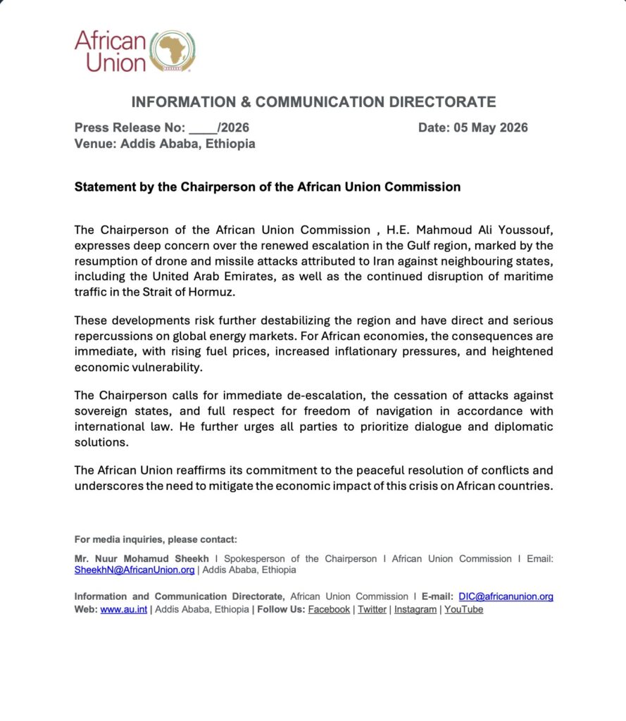 AU Appeals for Calm in Middle East (News Central TV)