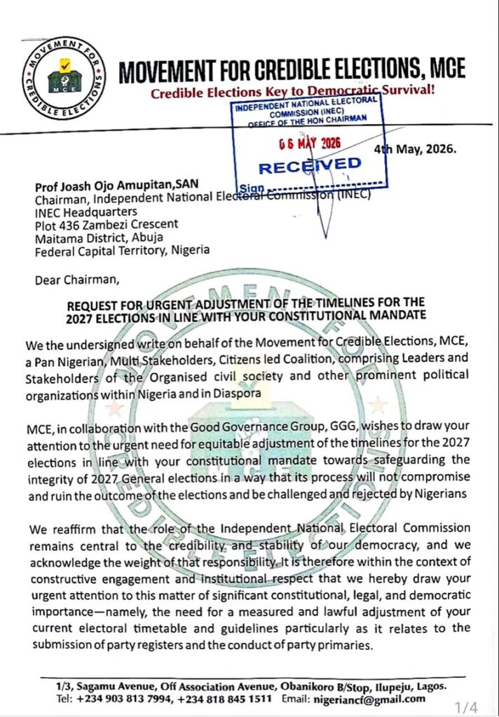 MCE Urges INEC to Extend 2027 Election Timelines