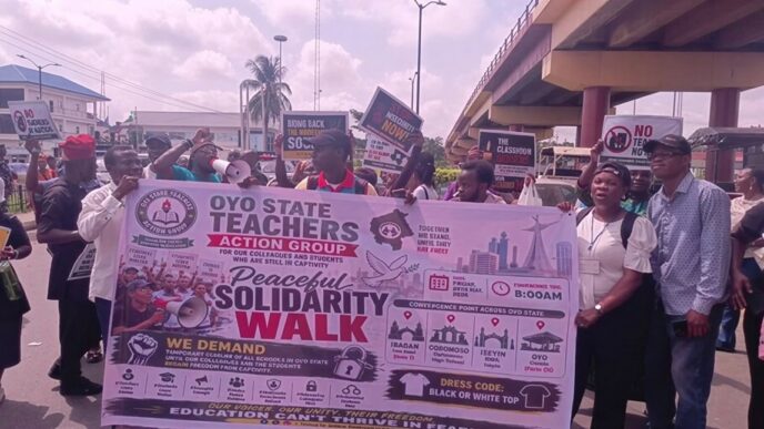 Teachers Protest in Oyo Over Abducted Schoolchildren