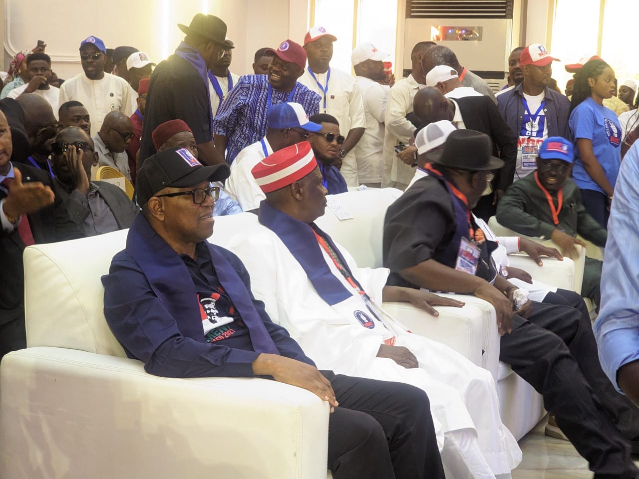 Crowds Gather as Obi, Kwankwaso Attend NDC Convention