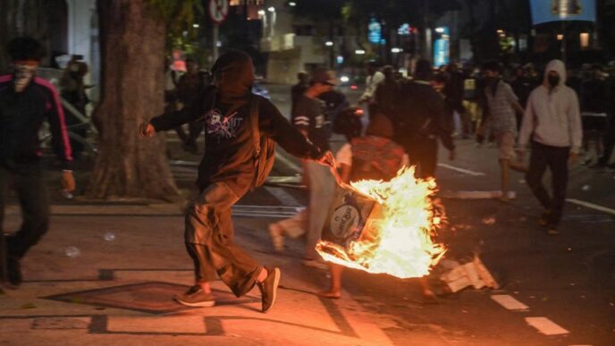 Indonesian Police Arrest Dozens in Anti-Government Protest