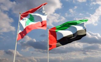 Lebanon and UAE Flag.