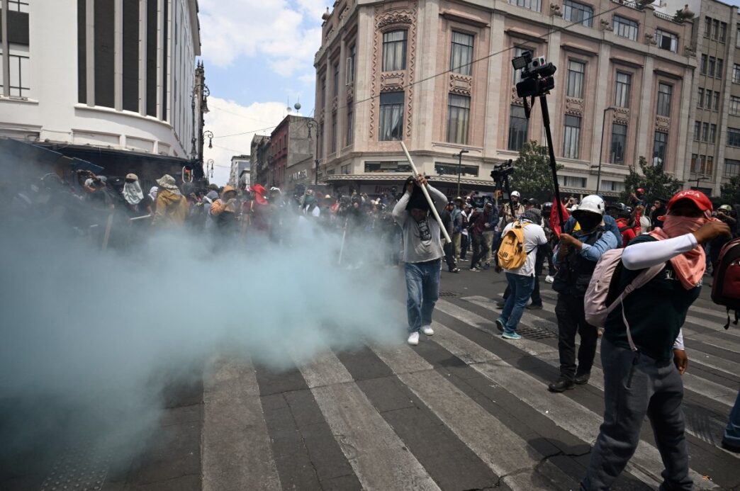 Police Tear-Gas Teachers’ Protest in Mexico