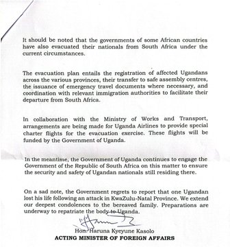 Uganda to Evacuate Citizens from South Africa (News Central TV)