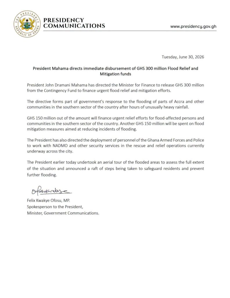 Ghana Launches GHS300 Million Flood Response