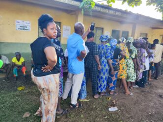 IN PICTURES: Voters Arrive Early at Polling Units Across Ekiti