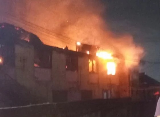Fire Guts Building in Lagos