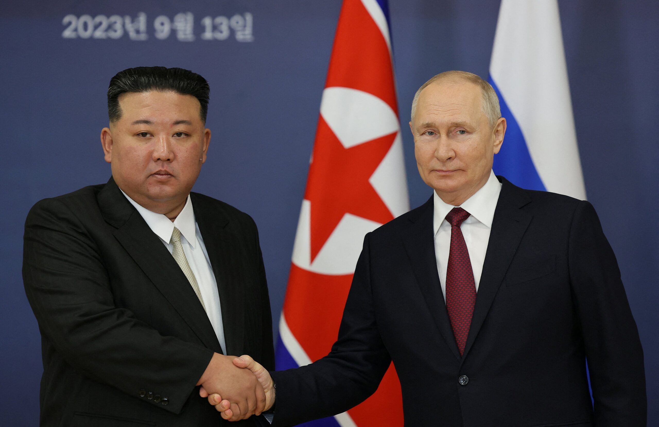 North Korean leader Kim Jong Un and Russian President Vladimir Putin.