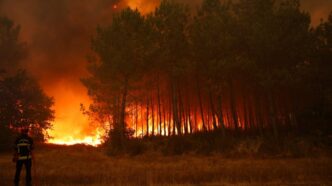 Wildfire Forces Mass Evacuations.