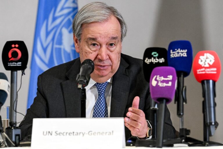 Guterres Calls for Syria Sanctions to Be Lifted