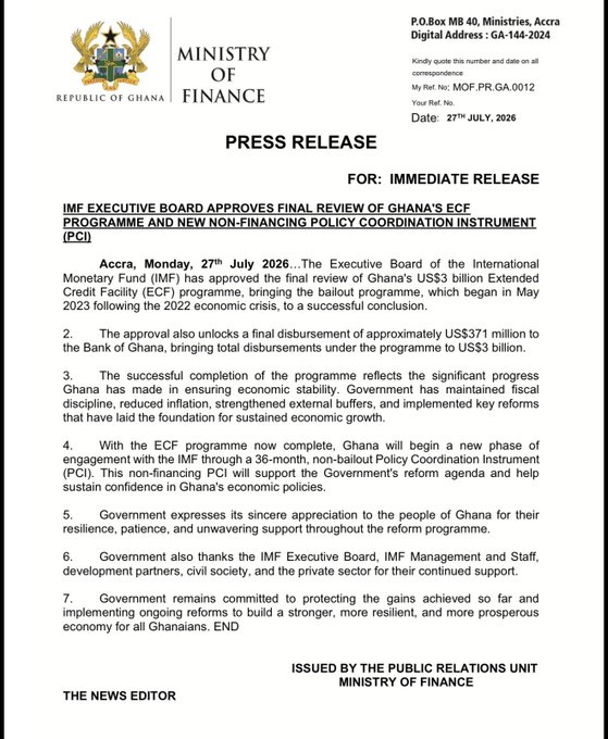 IMF Approves Ghana's Final Bailout Review (News Central TV)