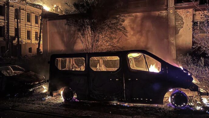 Russian Strikes Kill Four in Kyiv