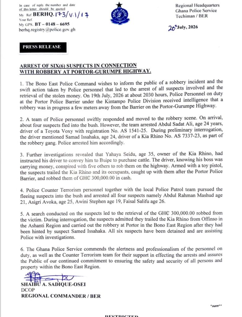 Six Arrested After Ghana Highway Robbery (News Central TV)