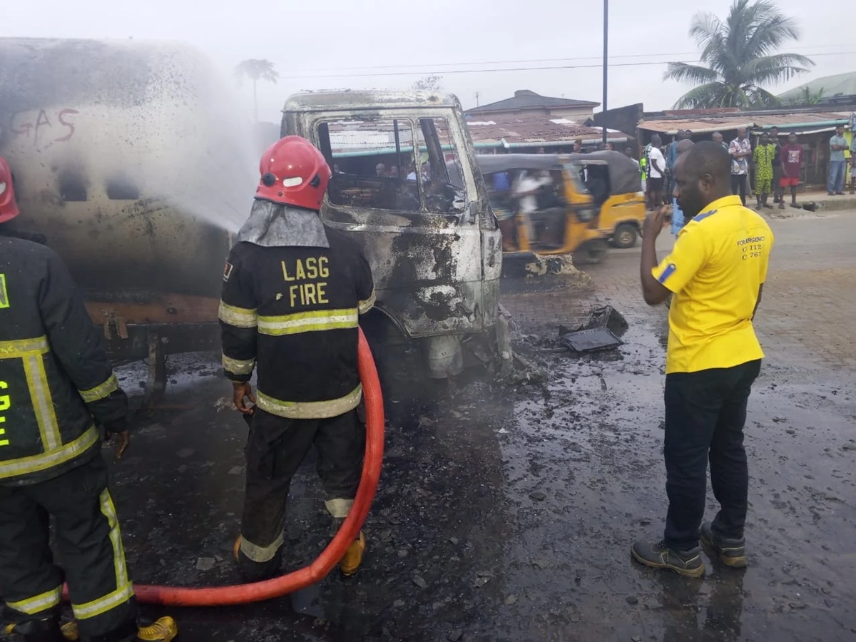 The scene of the fire. Photo: LASEMA