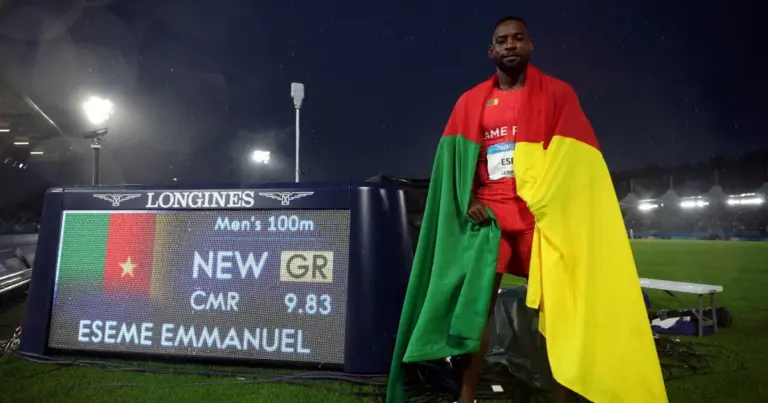 Eseme Storms to Commonwealth 100m Gold