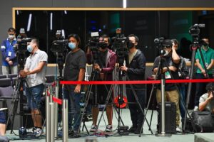 Journalists in Hong Kong.