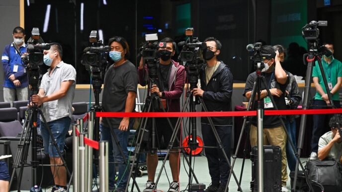 Journalists in Hong Kong.